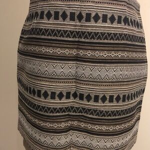 Etam Stylish Black and Brown Patterned Skirt Size S